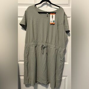 Chic Asymmetrical Dress in Sage Green